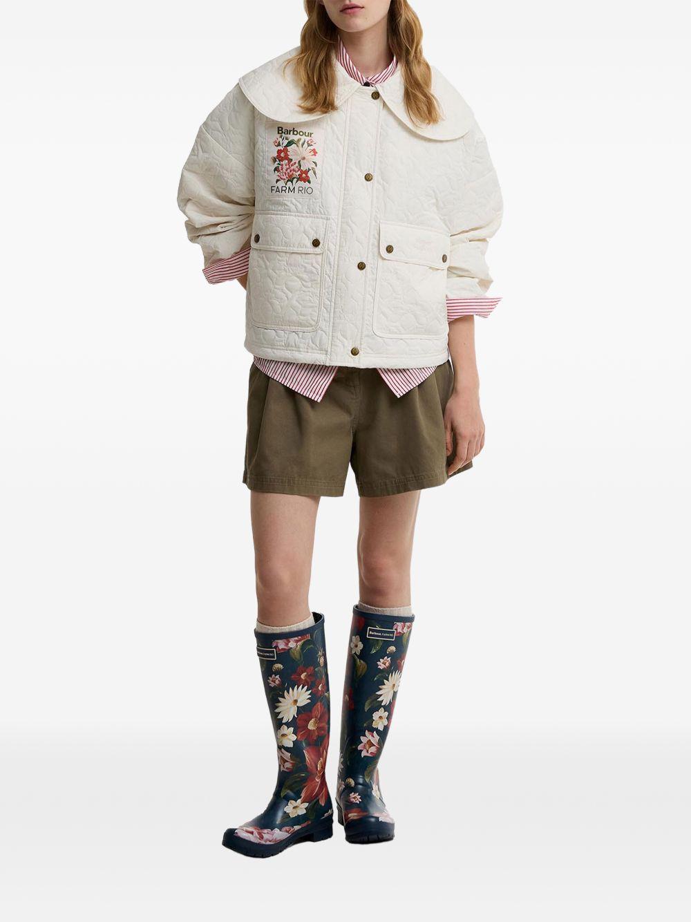 BARBOUR Giacca bianca trapuntata con tasche 