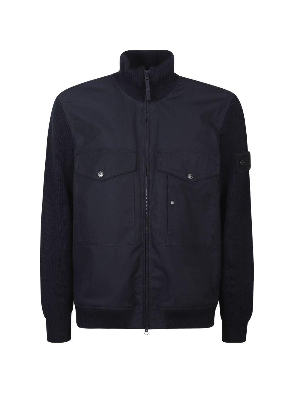 STONE ISLAND Giacca con tasche sul petto blu scuro 