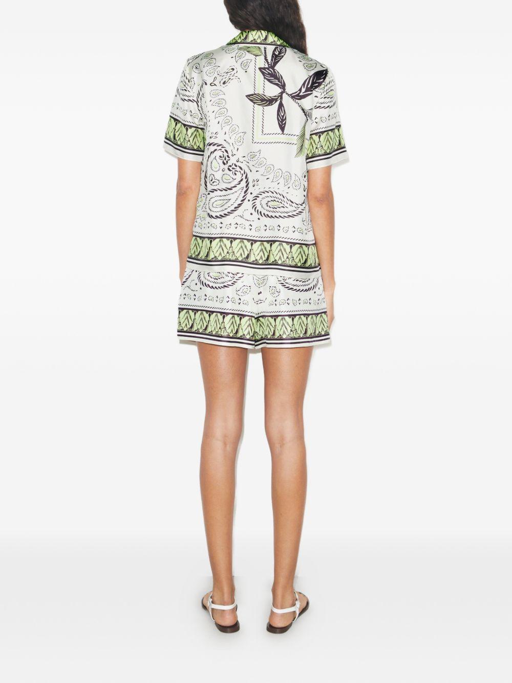 TORY BURCH Camicia camp in seta con stampa 
