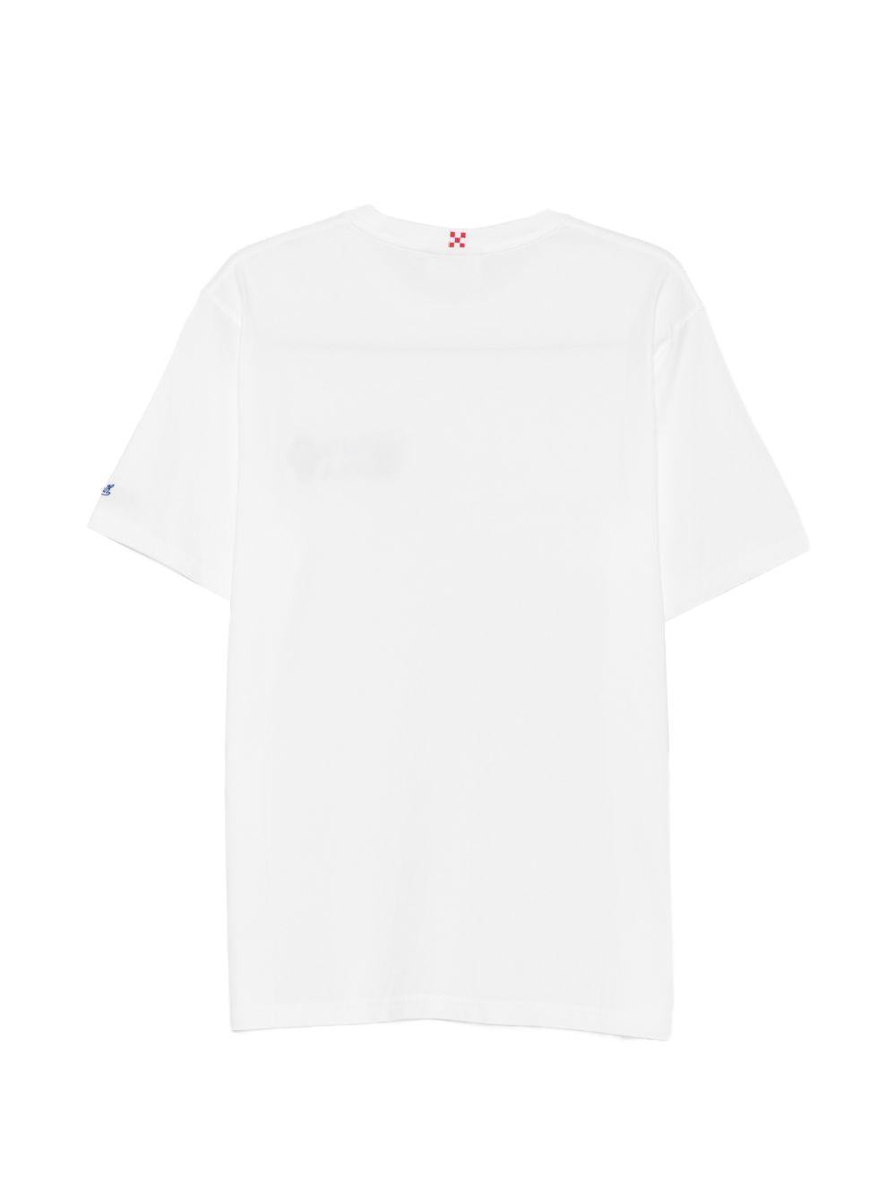 MC2 SAINT BARTH T-shirt in cotone bianco con ricamo 