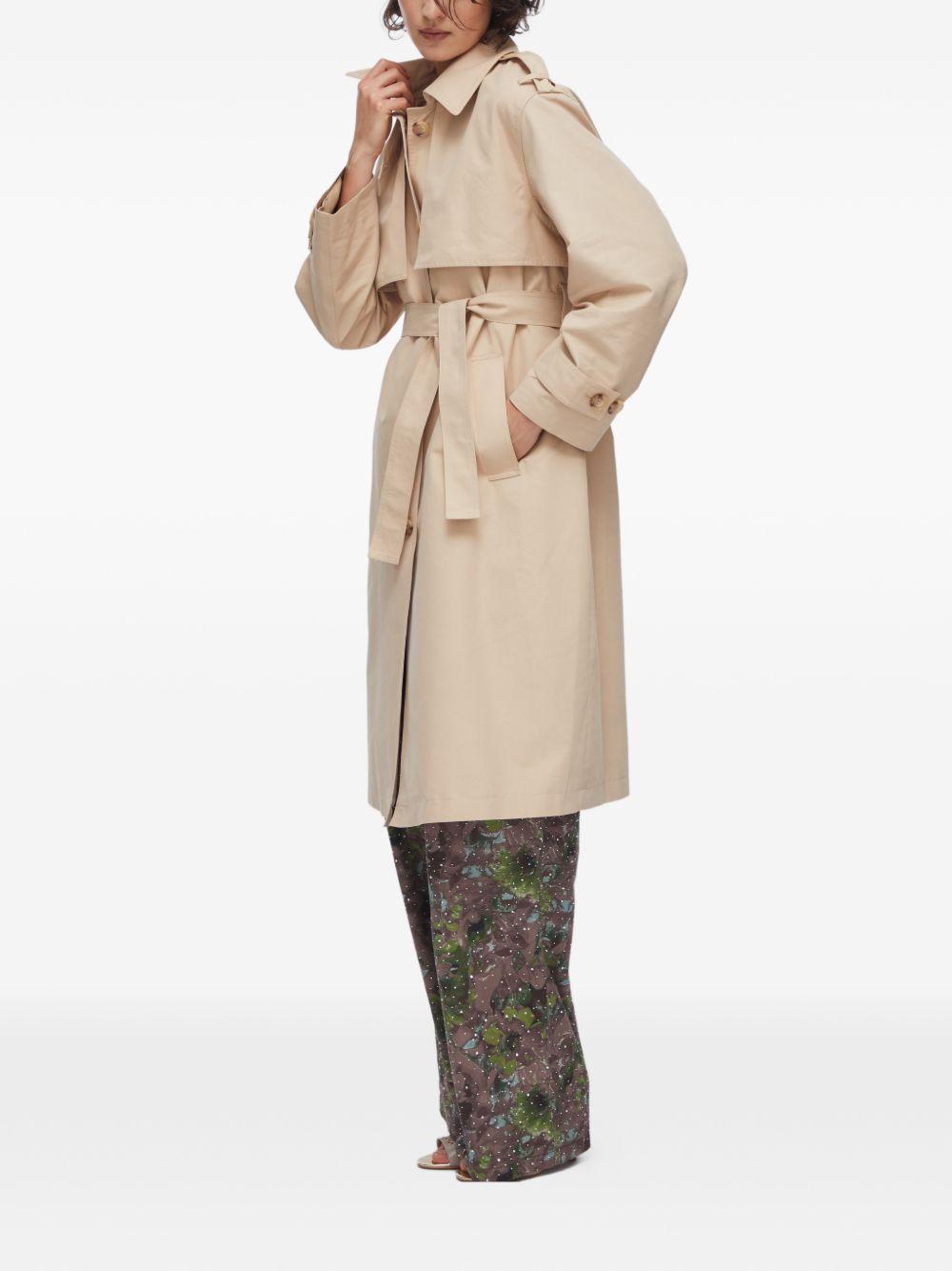 LIUJO Trench classico con cintura in vita beige 