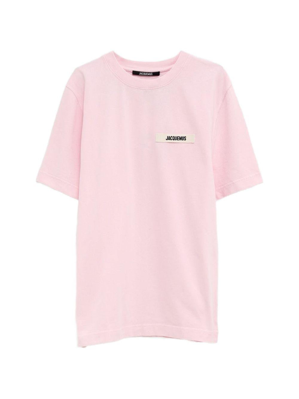 JACQUEMUS T-shirt Gros Grain rosa in cotone 