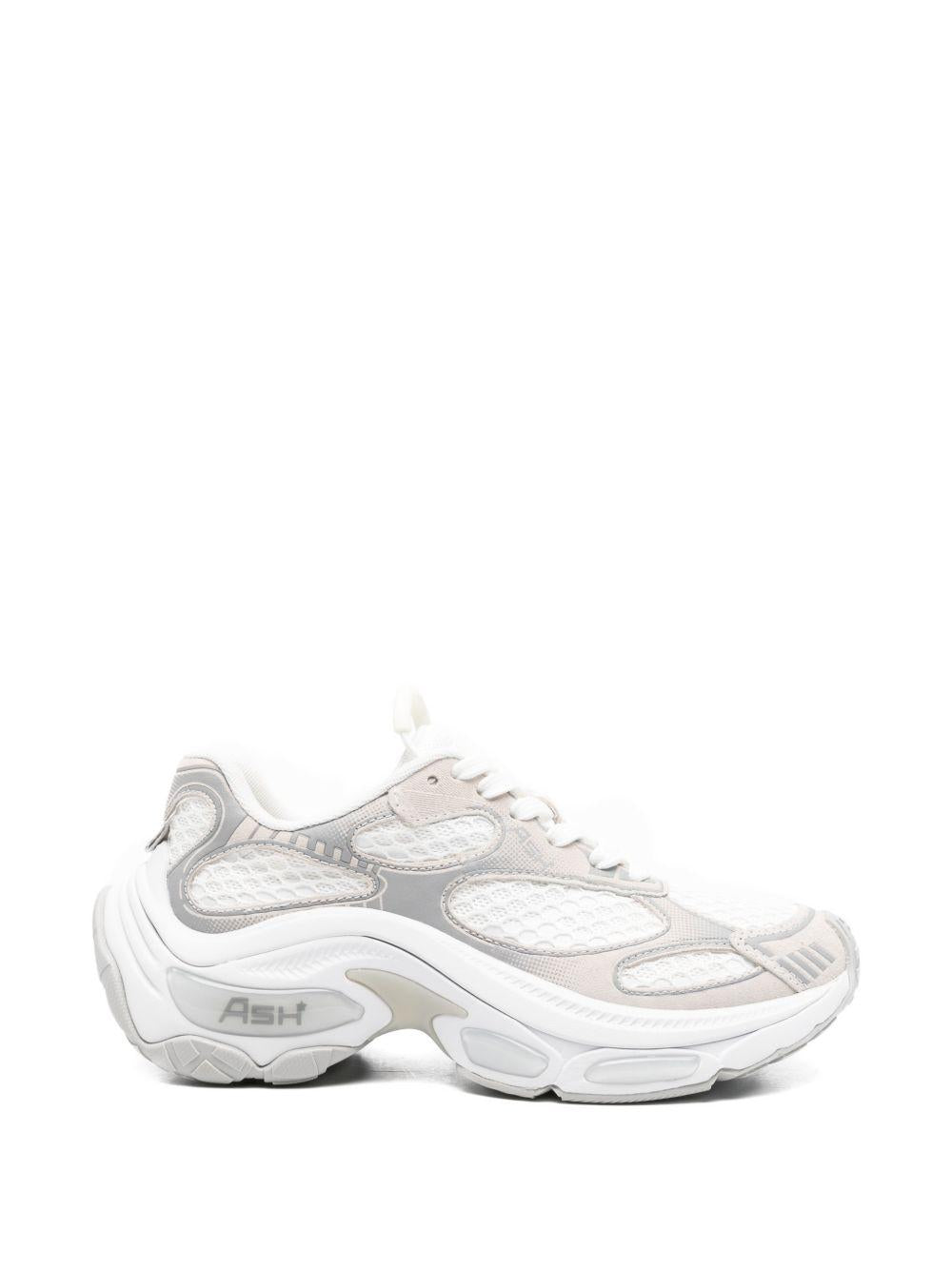 ASH Sneakers Dragon 06 in pelle bianca e argento 