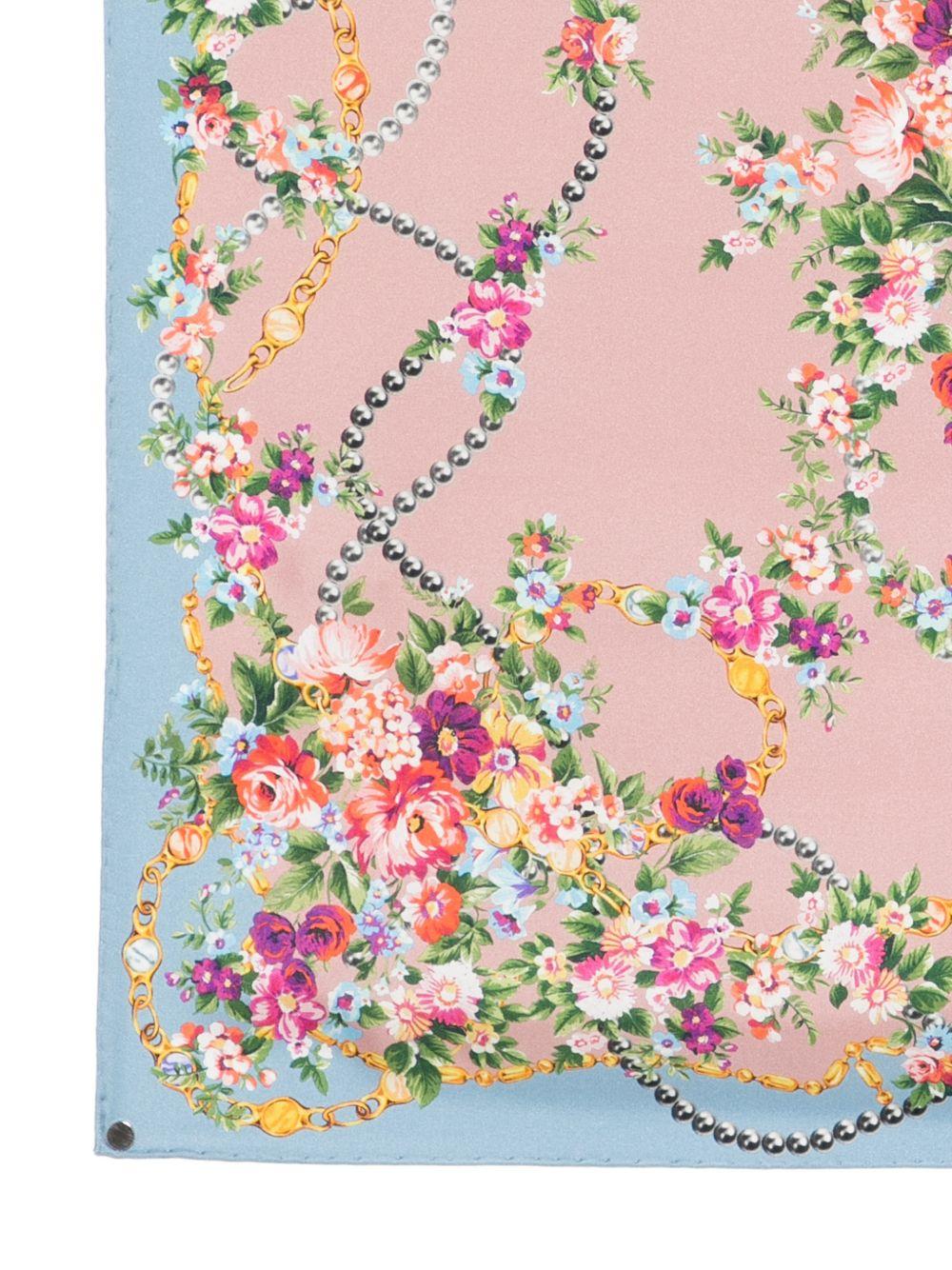 DOLCE e GABBANA Foulard multicolore con stampa floreale 