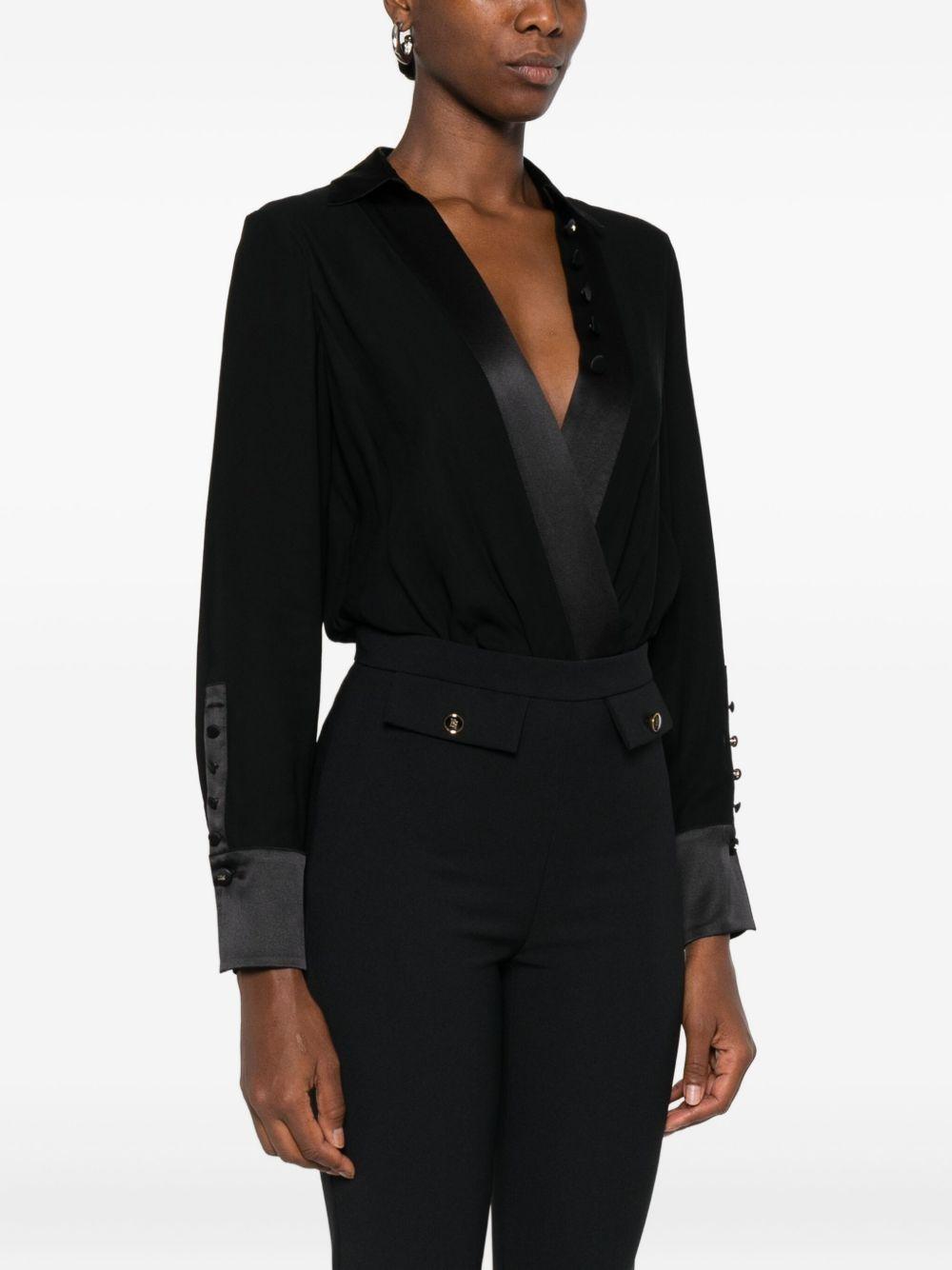 ELISABETTA FRANCHI Blusa a body nera 
