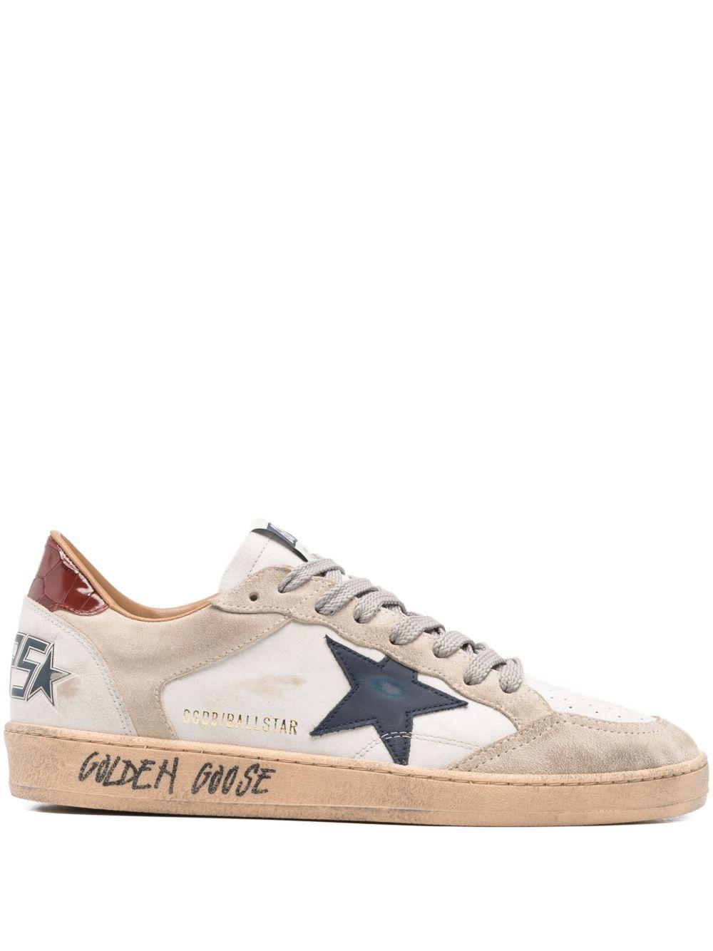 GOLDEN GOOSE Sneakers 'Ball Star' in pelle effetto usato 