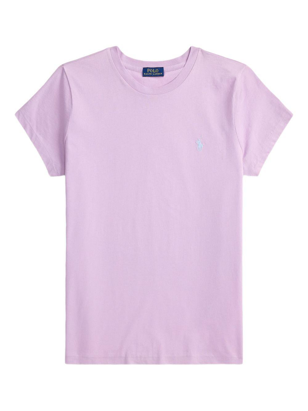 POLO RALPH LAUREN T-shirt in cotone lilla con logo 
