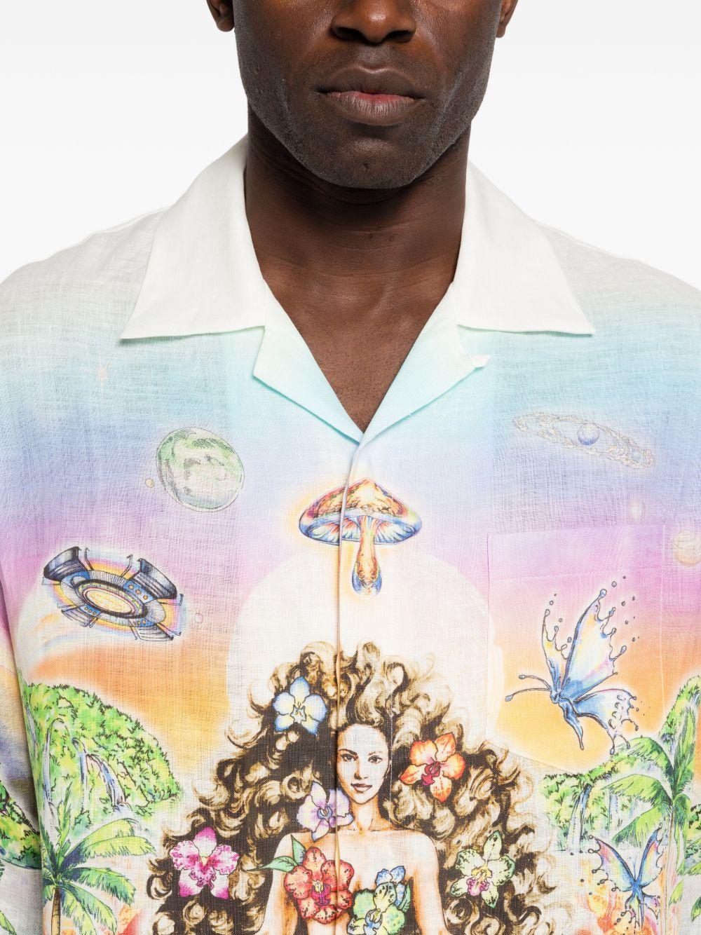 CASABLANCA Camicia in seta con stampa multicolore 