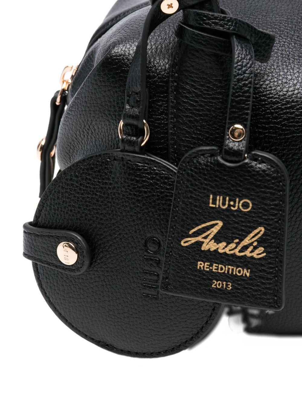 LIUJO Borsa a mano nera con logo 