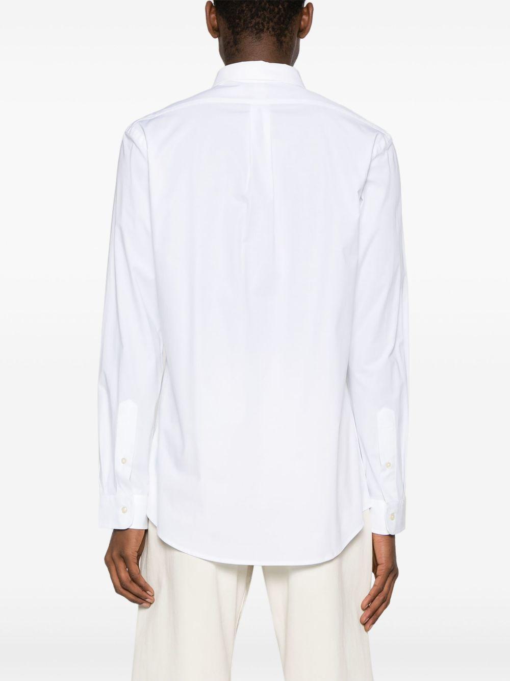 POLO RALPH LAUREN Camicia in cotone bianco con cavallino blu 