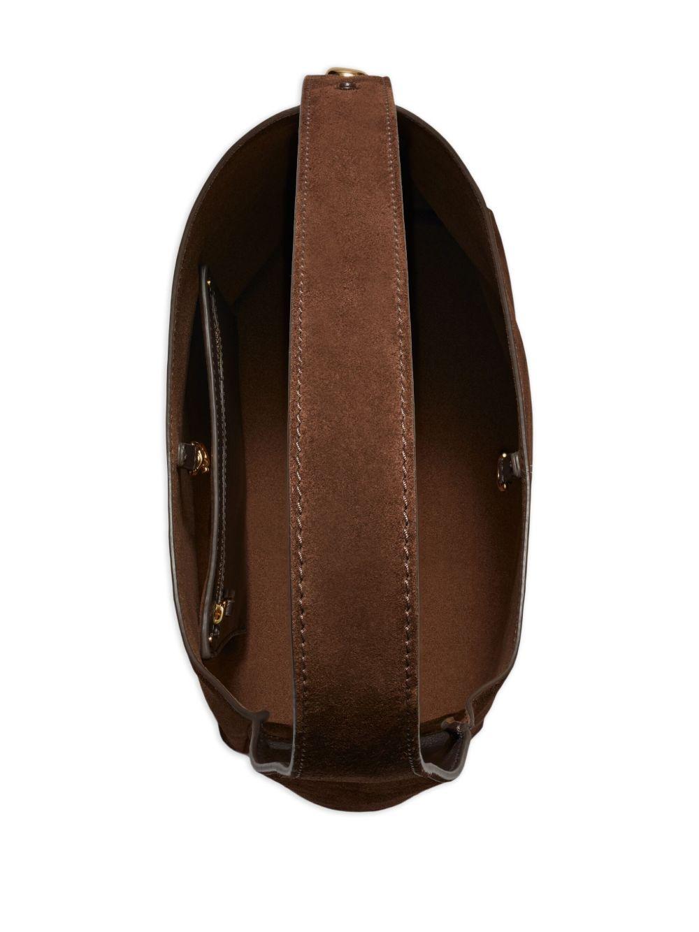 TORY BURCH Borsa a spalla in sued marrone scuro 