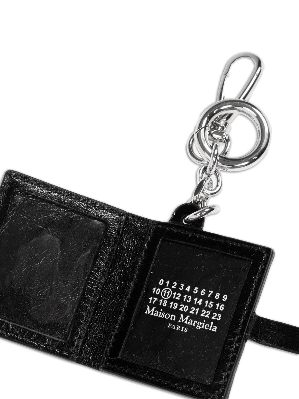 MAISON MARGIELA Portachiavi in pelle nero 