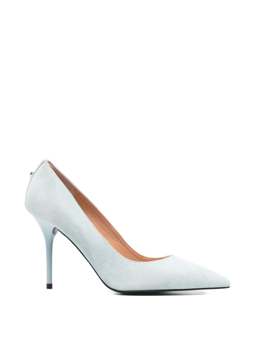 LOVE MOSCHINO Decollete color ghiaccio con tacco 