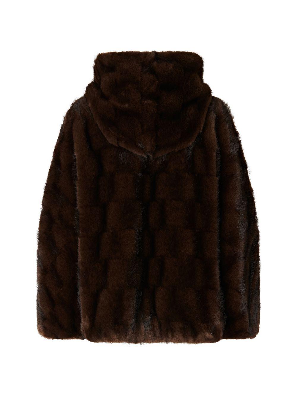 PINKO Ecopelliccia Cadetia marrone con zip 