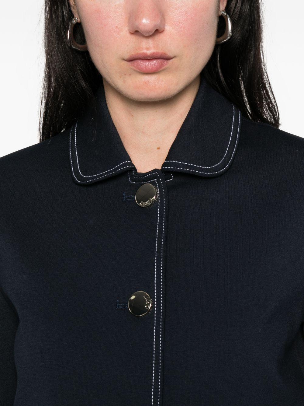 LIUJO Giacca blu con cuciture in vista bianche 