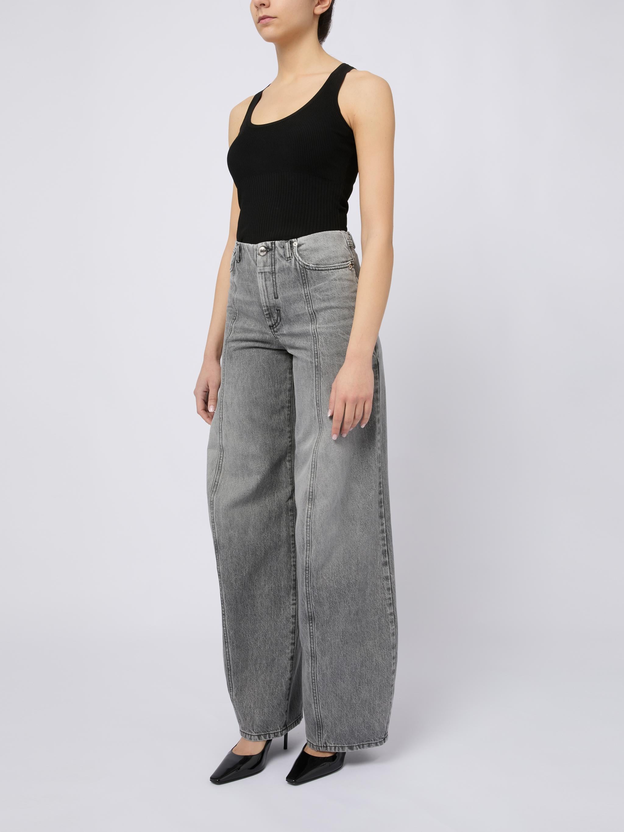 SPORTMAX Pantaloni Carezza effetto wash grigio 