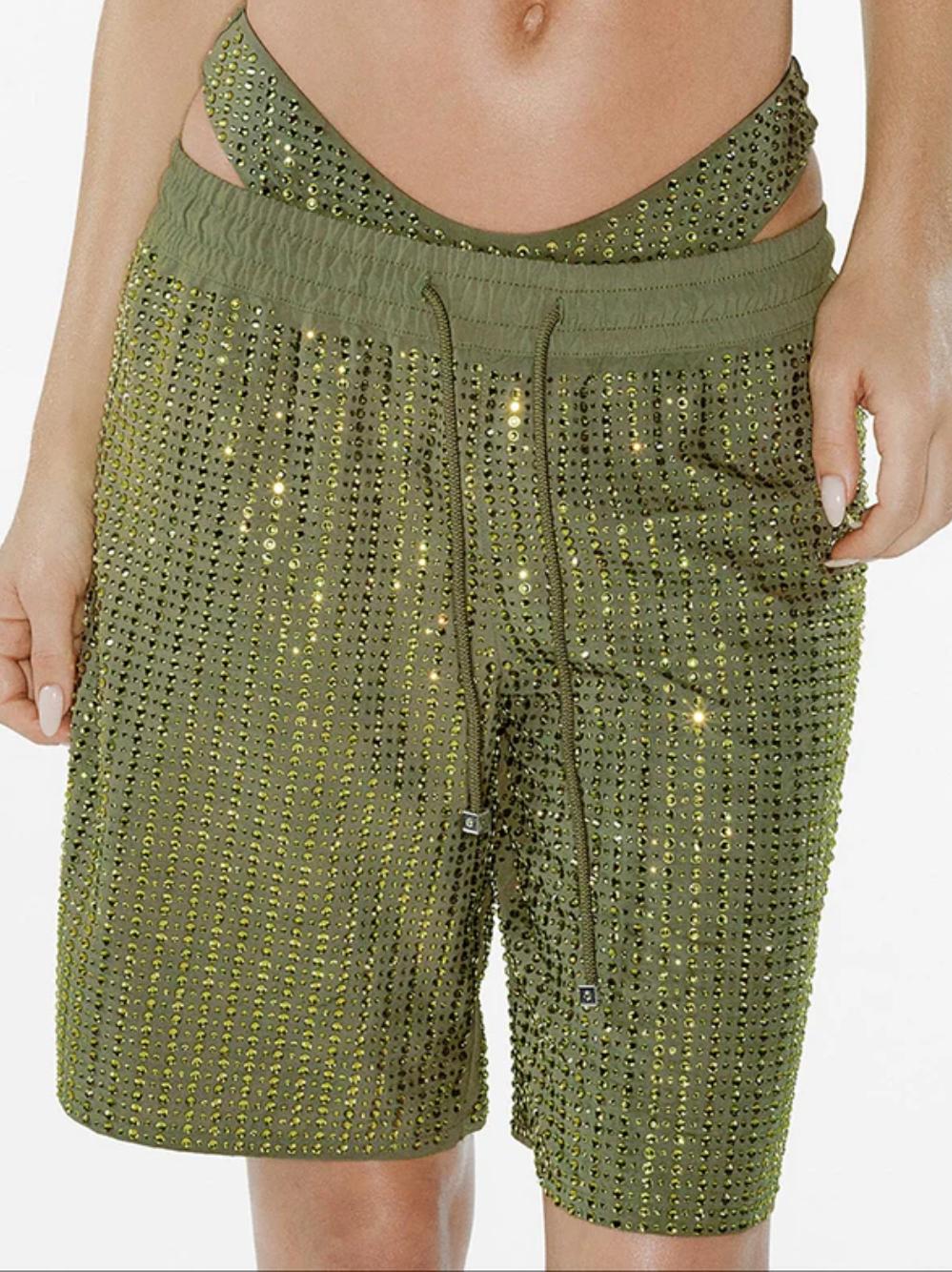 VENUJA Shorts Malibu con strass all-over 