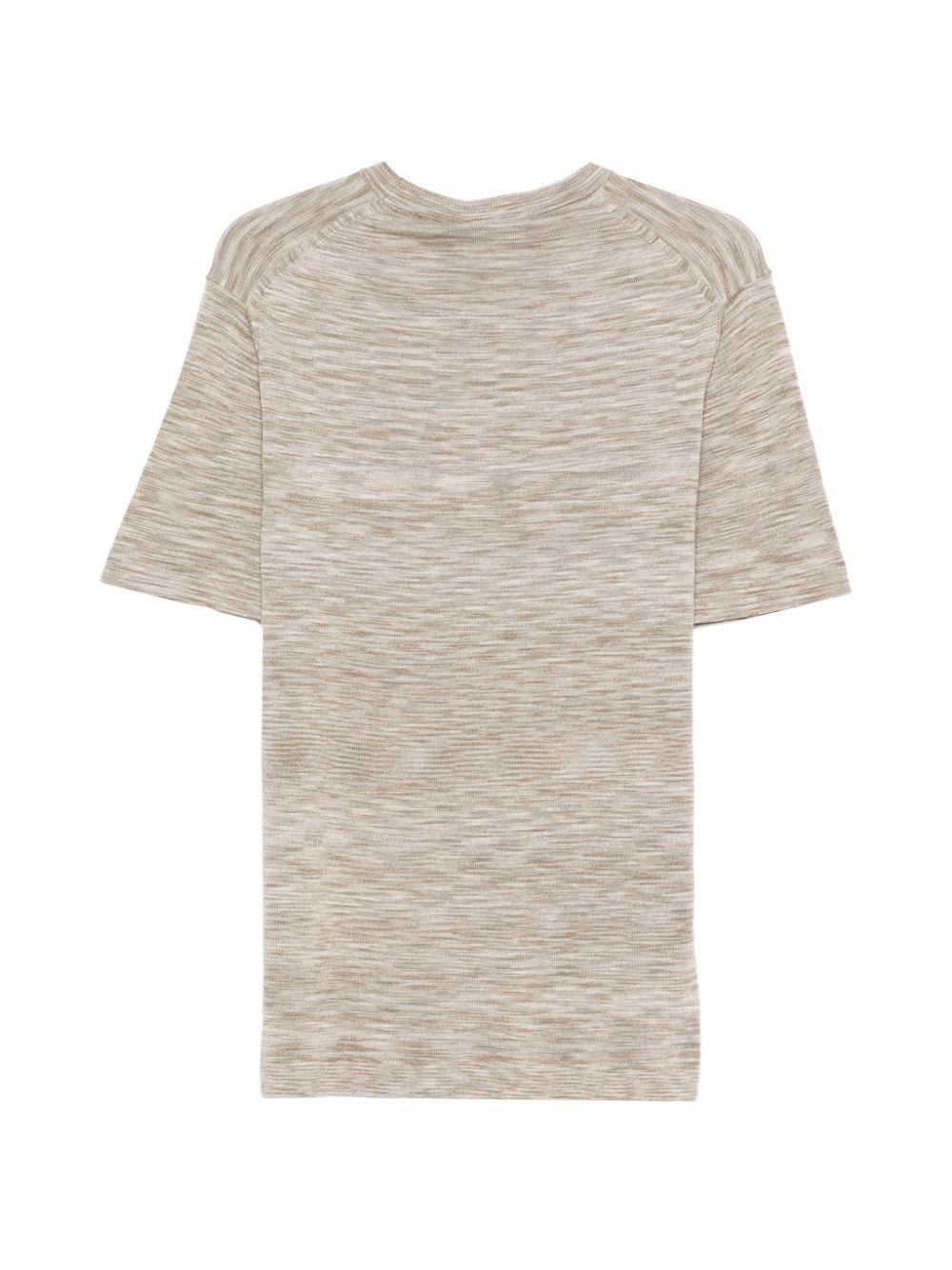 DANIELE ALESSANDRINI Maglia in cotone beige a maniche corte 