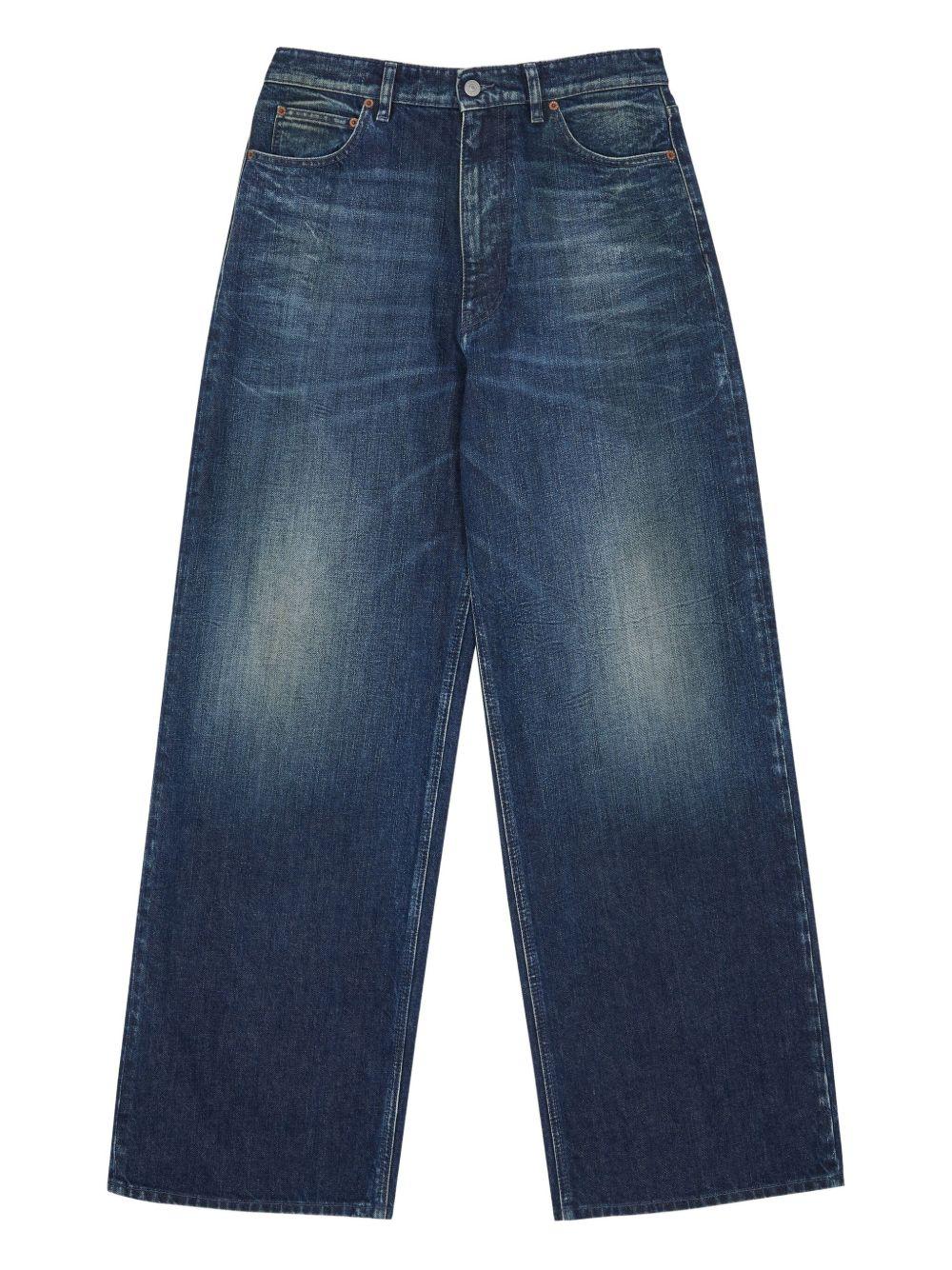 MM6 MAISON MARGIELA Jeans wide-leg blu scuro con effetto sfumato 
