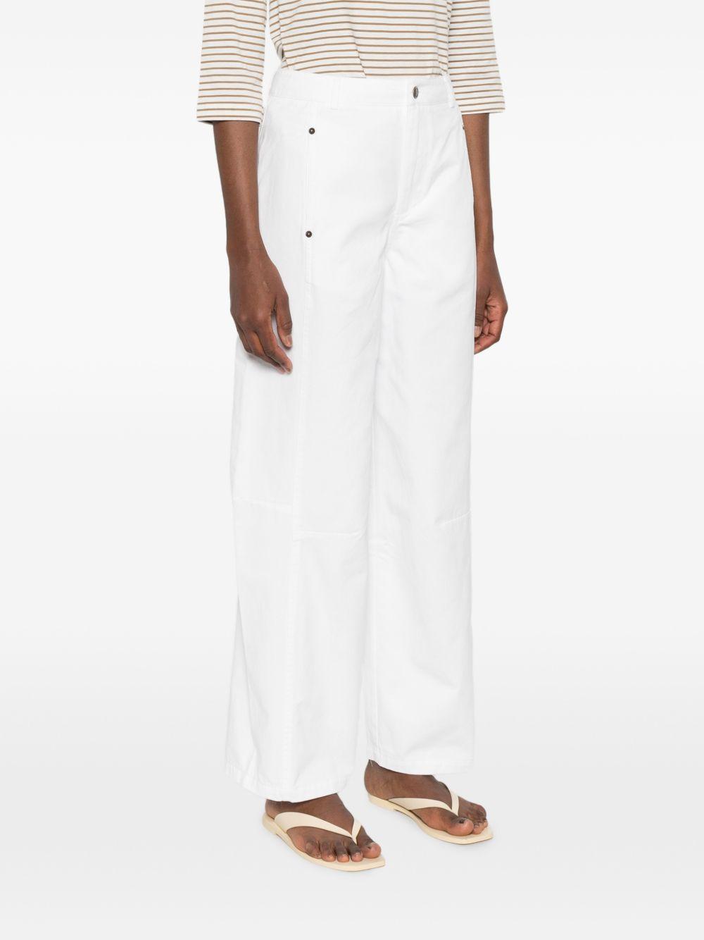 YERSE Jeans balloon Tilda in cotone bianco 
