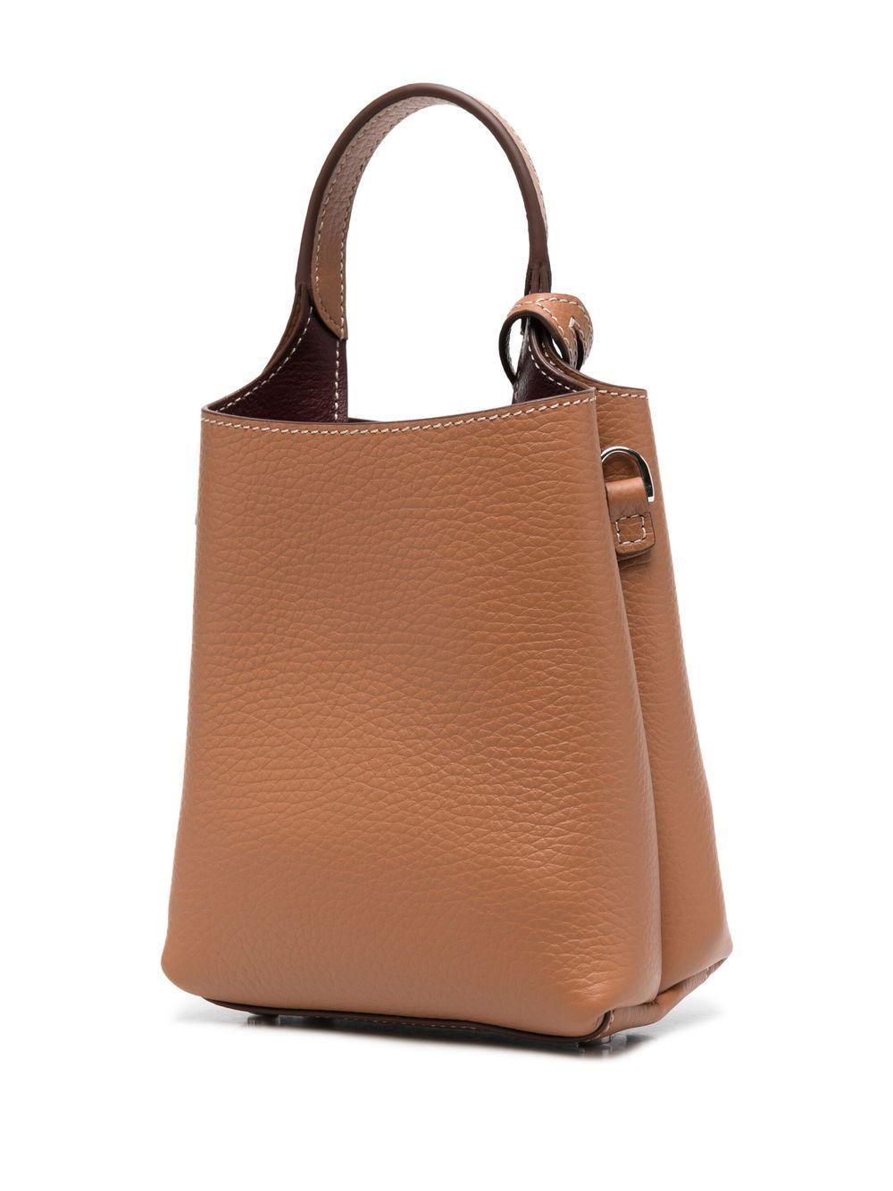 TODS Micro bag in pelle martellata marrone 