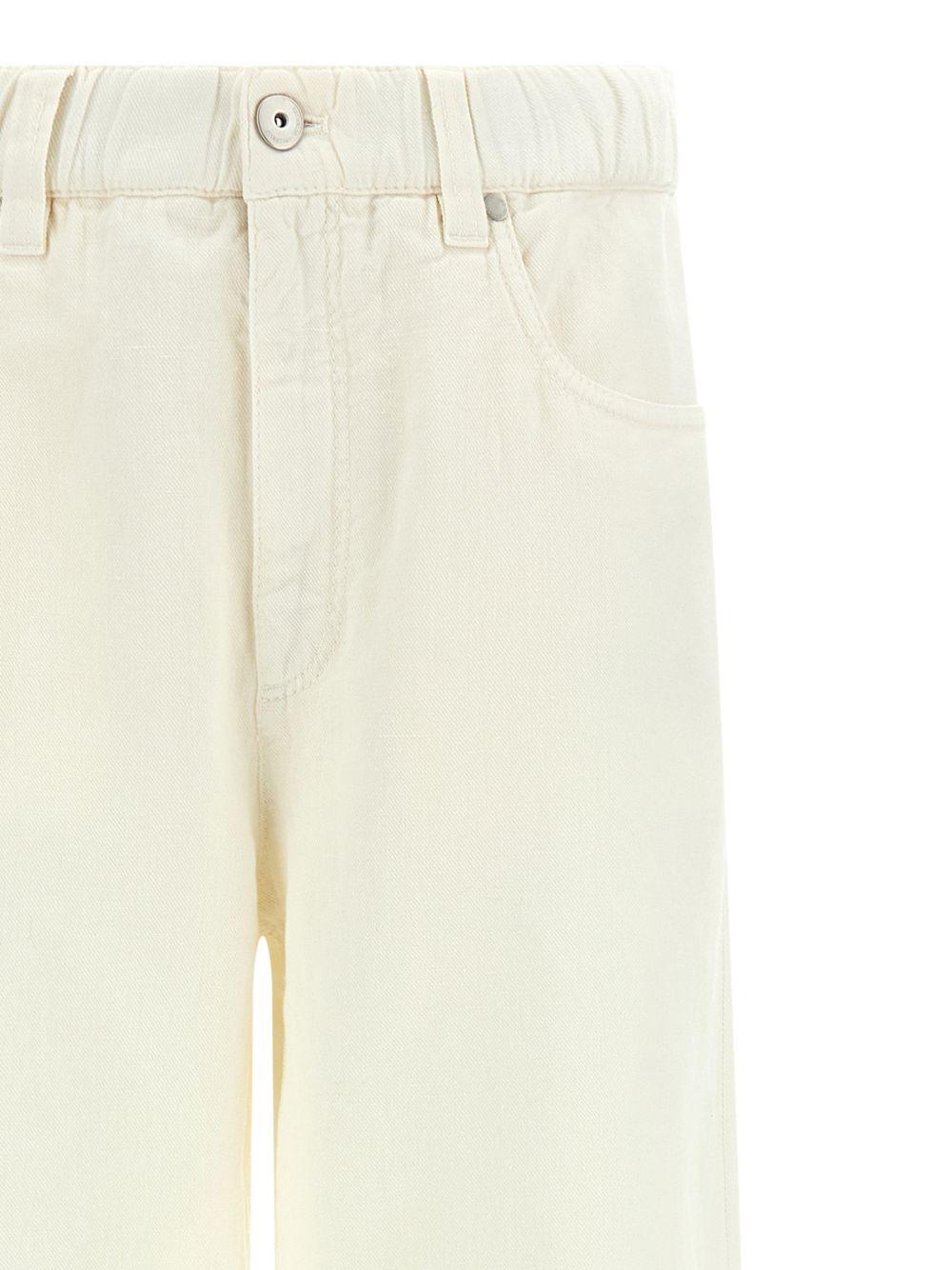 BRUNELLO CUCINELLI Pantaloni in misto cotone e lino 