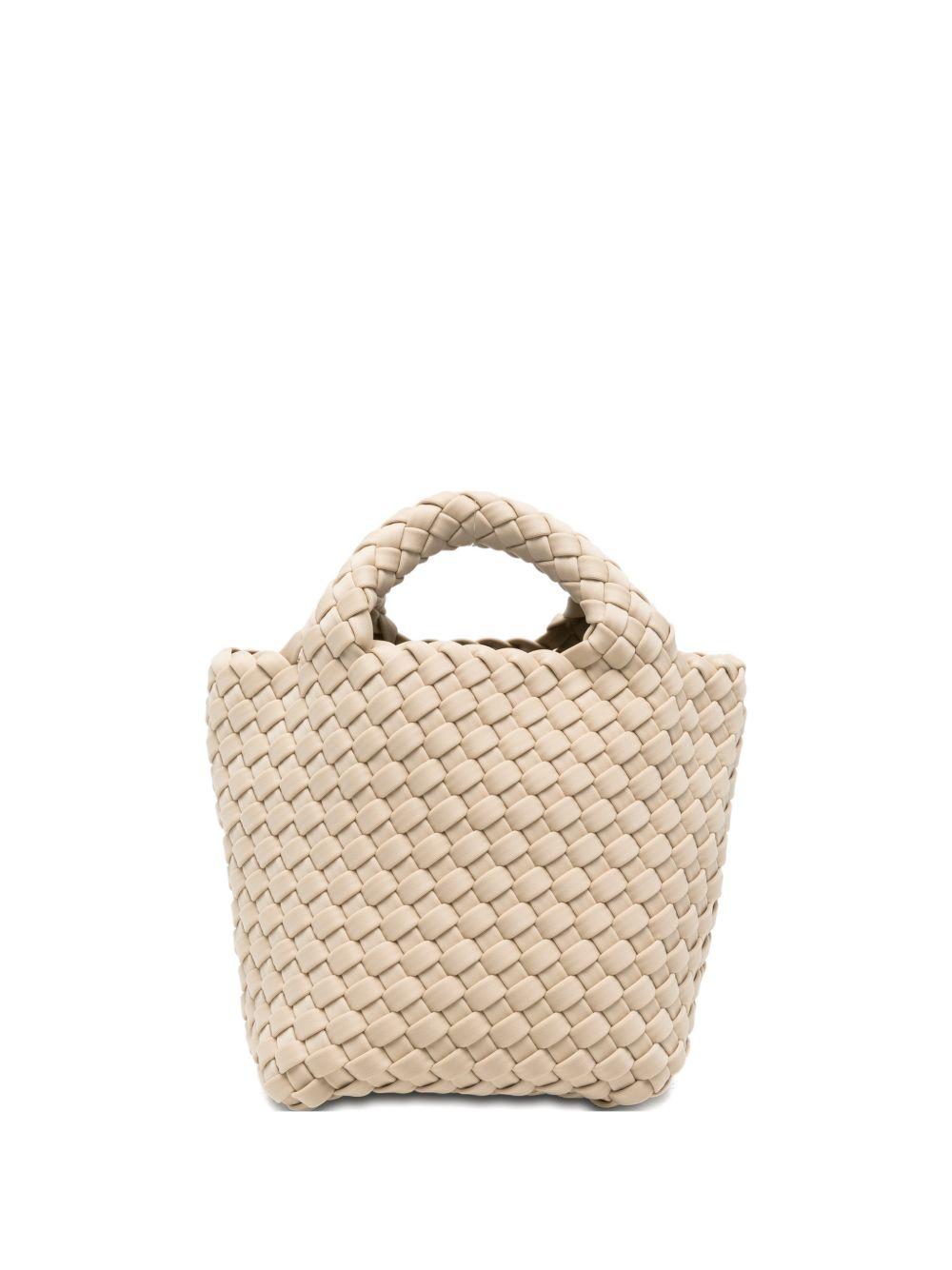 MARREA Borsa tracolla beige con texture intrecciata 