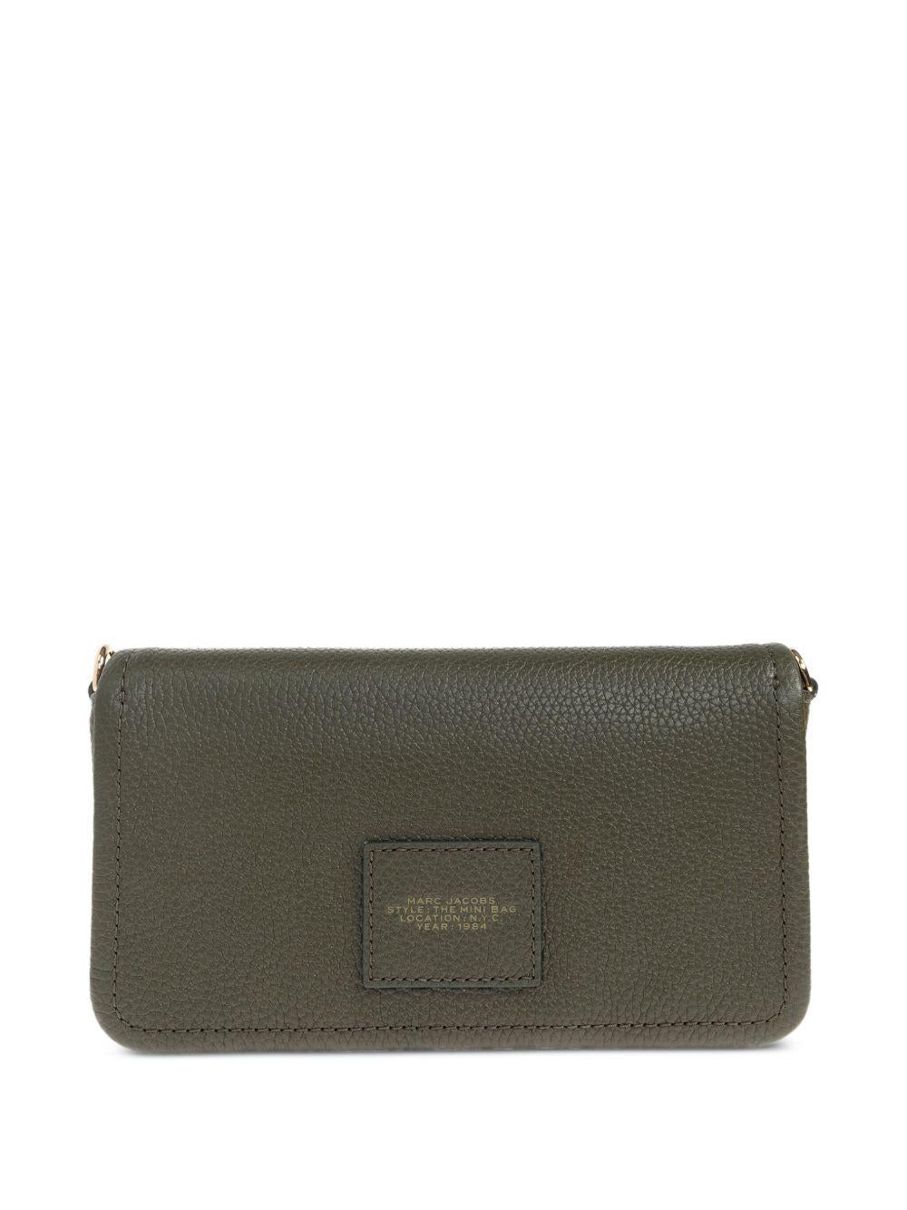 MARC JACOBS Borsa tracolla The Leather Mini Bag in pelle verde militare 