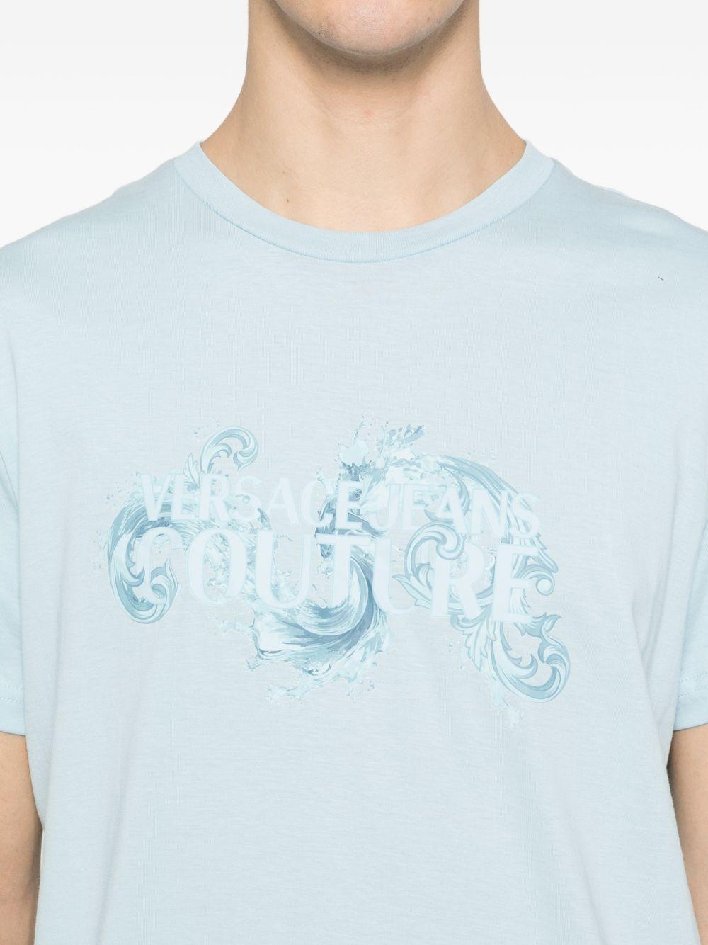 VERSACE JEANS COUTURE T-shirt in cotone azzurro 