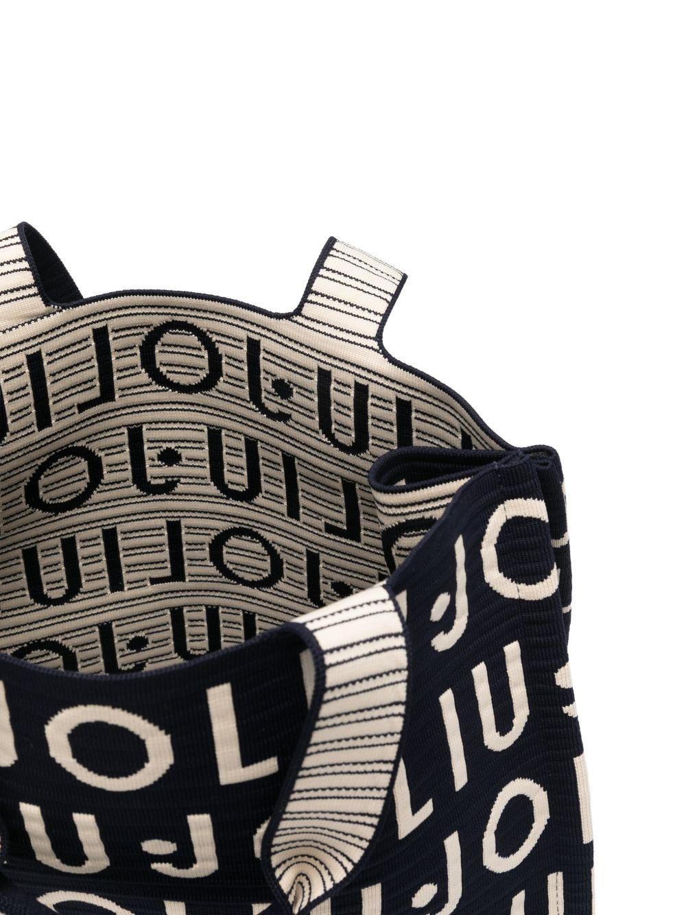 LIUJO Borsa tote blu con logo 