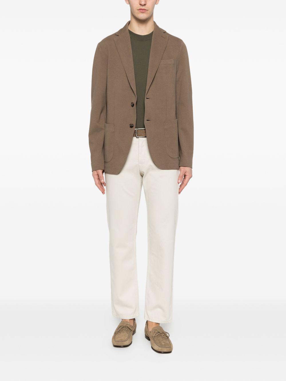 CIRCOLO 1901 Giacca marrone in cotone con tasche a toppa e revers classici 