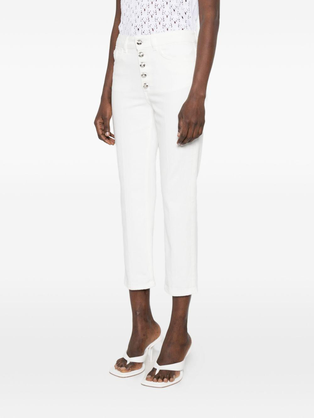 DONDUP Jeans Koons bianchi con bottoni 