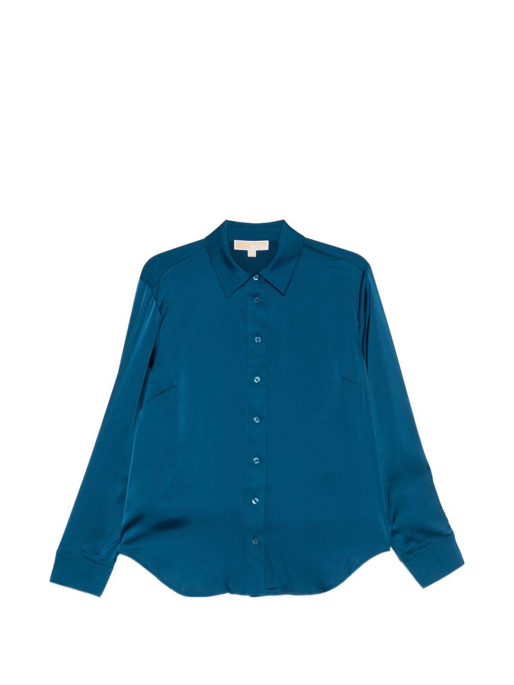 MICHAEL KORS Camicia blu elegante con bottoni 