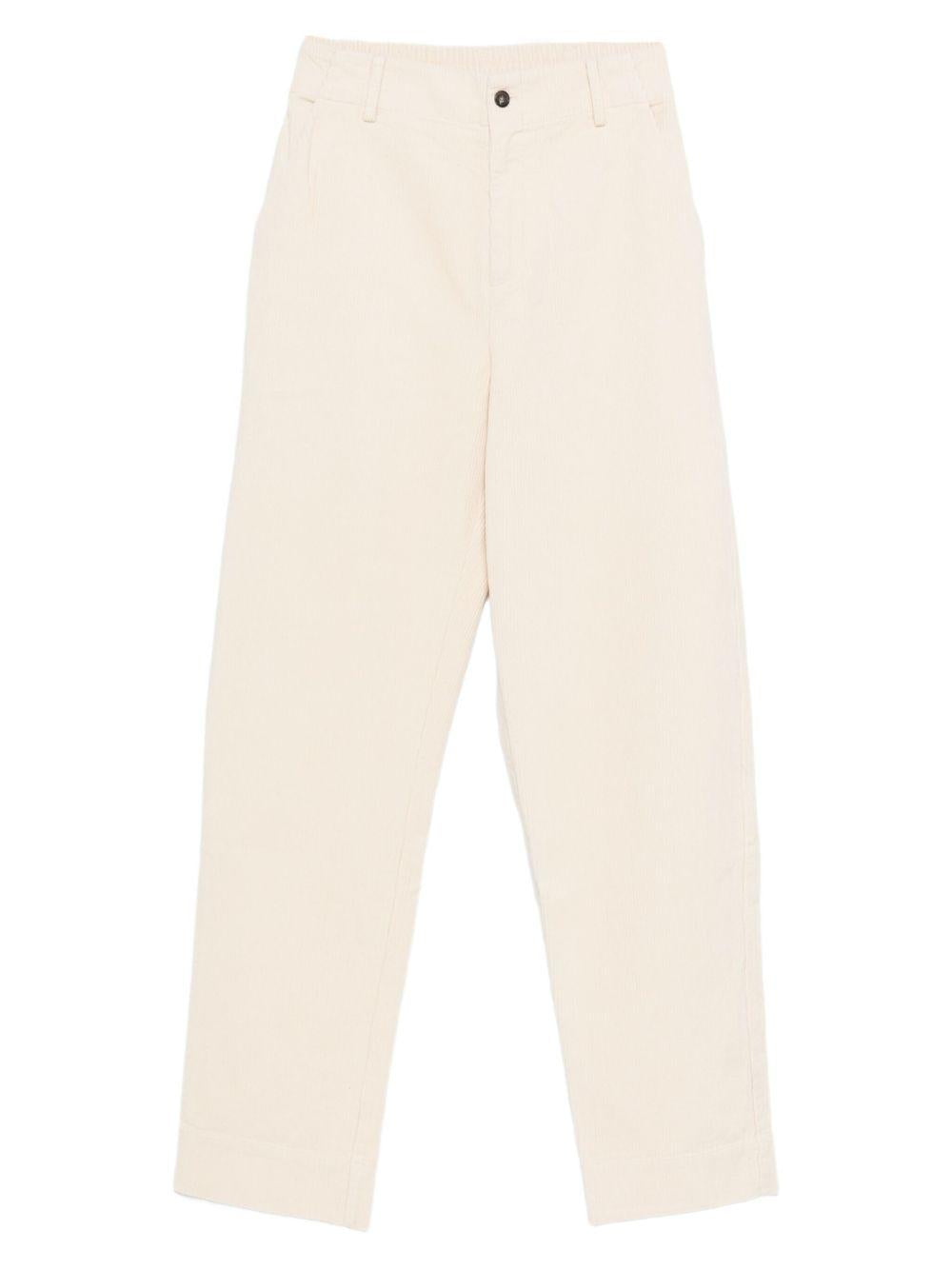 YERSE Pantaloni Sugar in cotone écru 