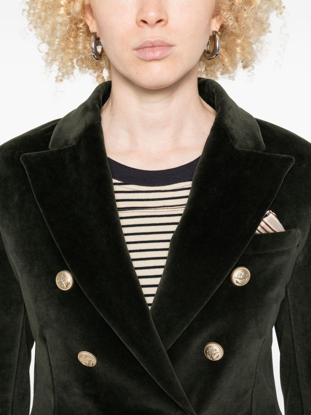 CIRCOLO 1901 Blazer doppiopetto in velluto verde 