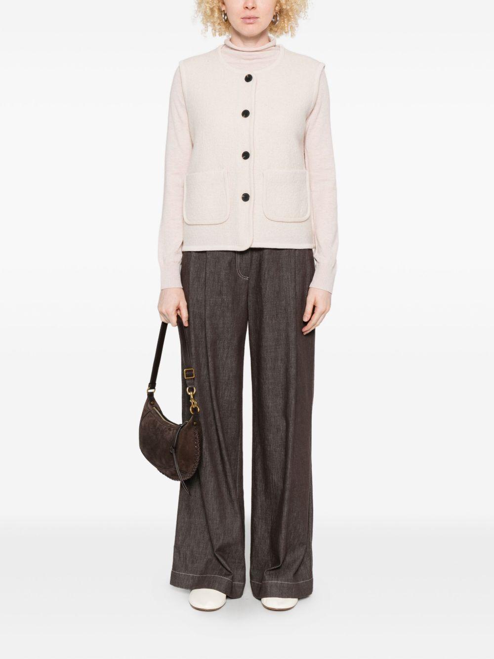 YERSE Gilet Graz bianco in lana 