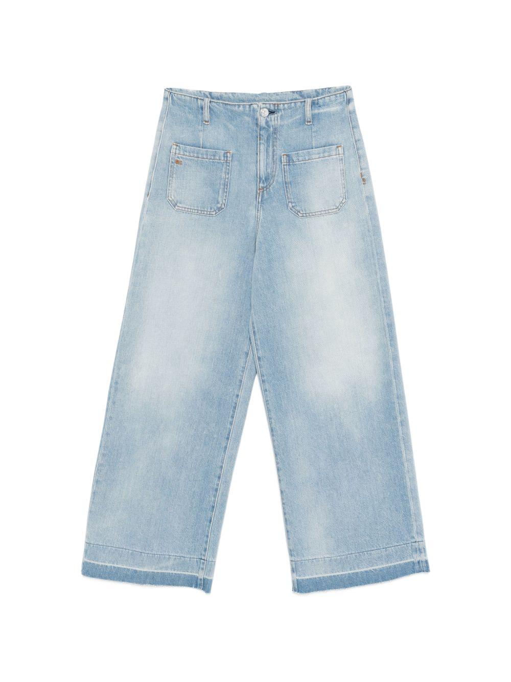 NINE IN THE MORNING Jeans Naia in denim azzurro a gamba ampia 