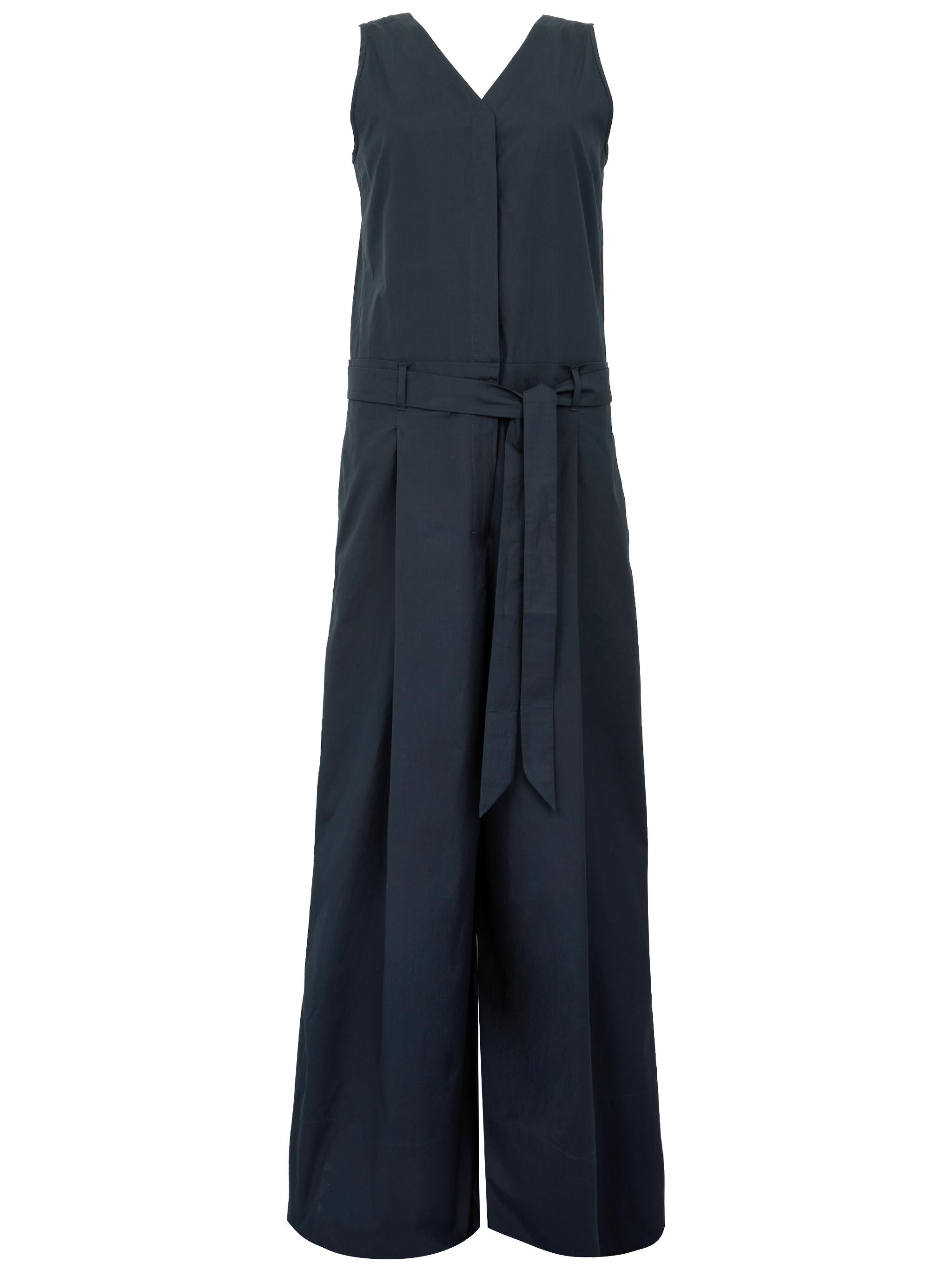 S MAX MARA Tuta lunga Centro con nastro in vita blu 