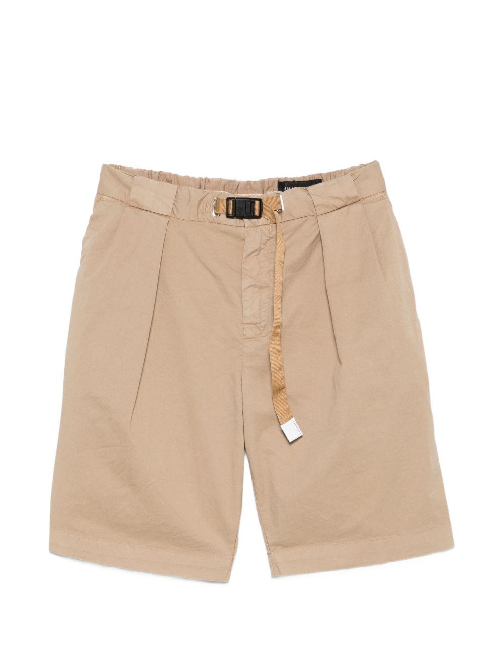 WHITE SAND Bermuda in cotone elasticizzato beige con cintura 