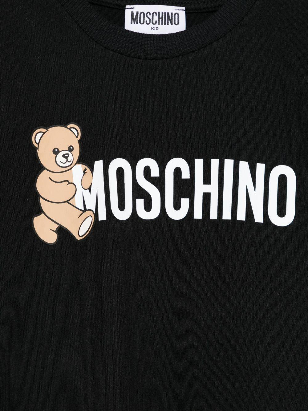 MOSCHINO T-shirt nera con stampa logo 