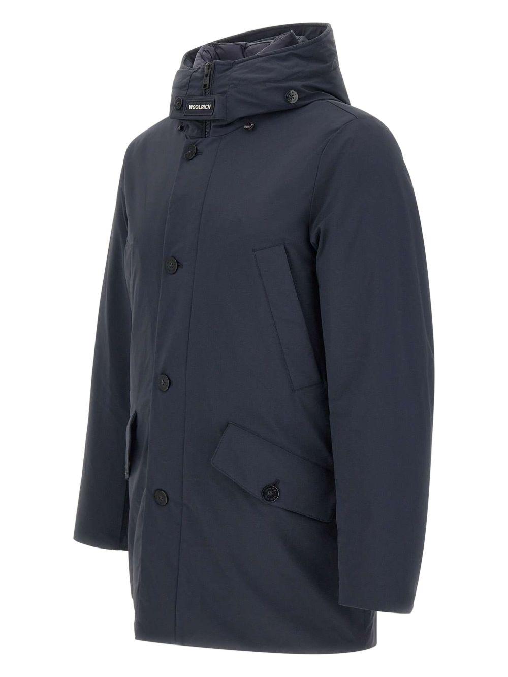 WOOLRICH Parka blu navy con cappuccio 