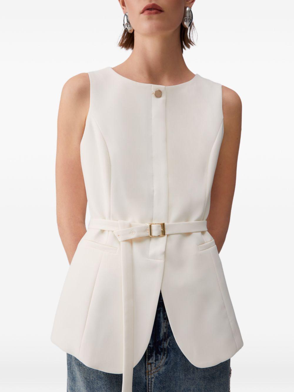 LIUJO Gilet panna con cintura in vita 