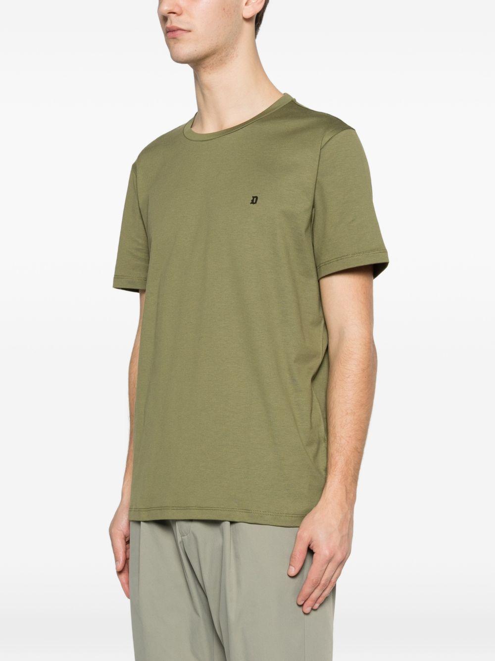 DONDUP T-shirt in cotone verde con logo 