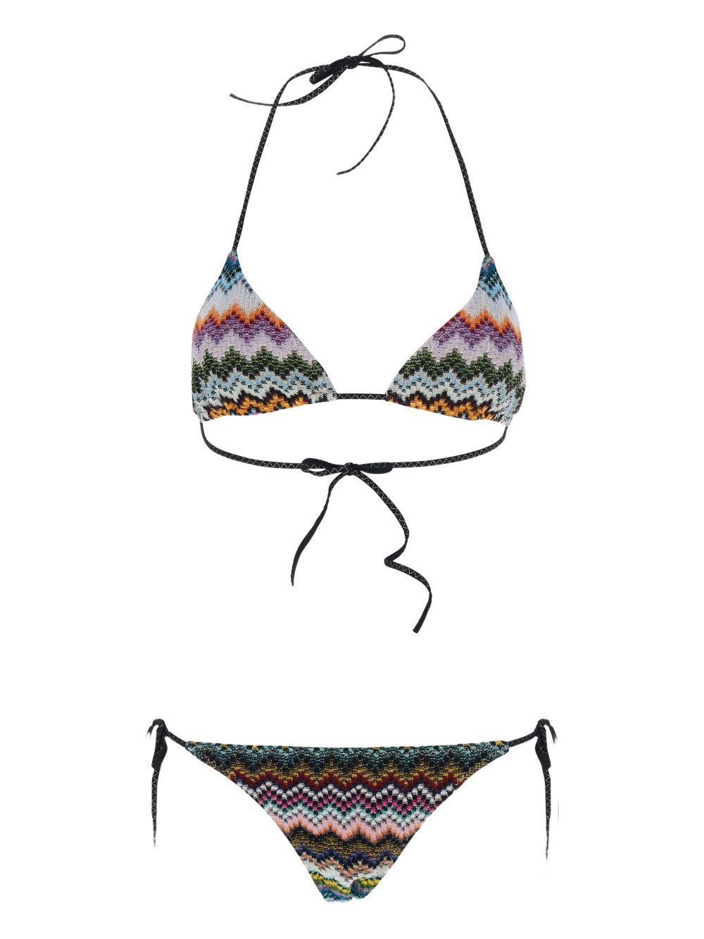 MISSONI Bikini nero/multicolore con motivo chevron 