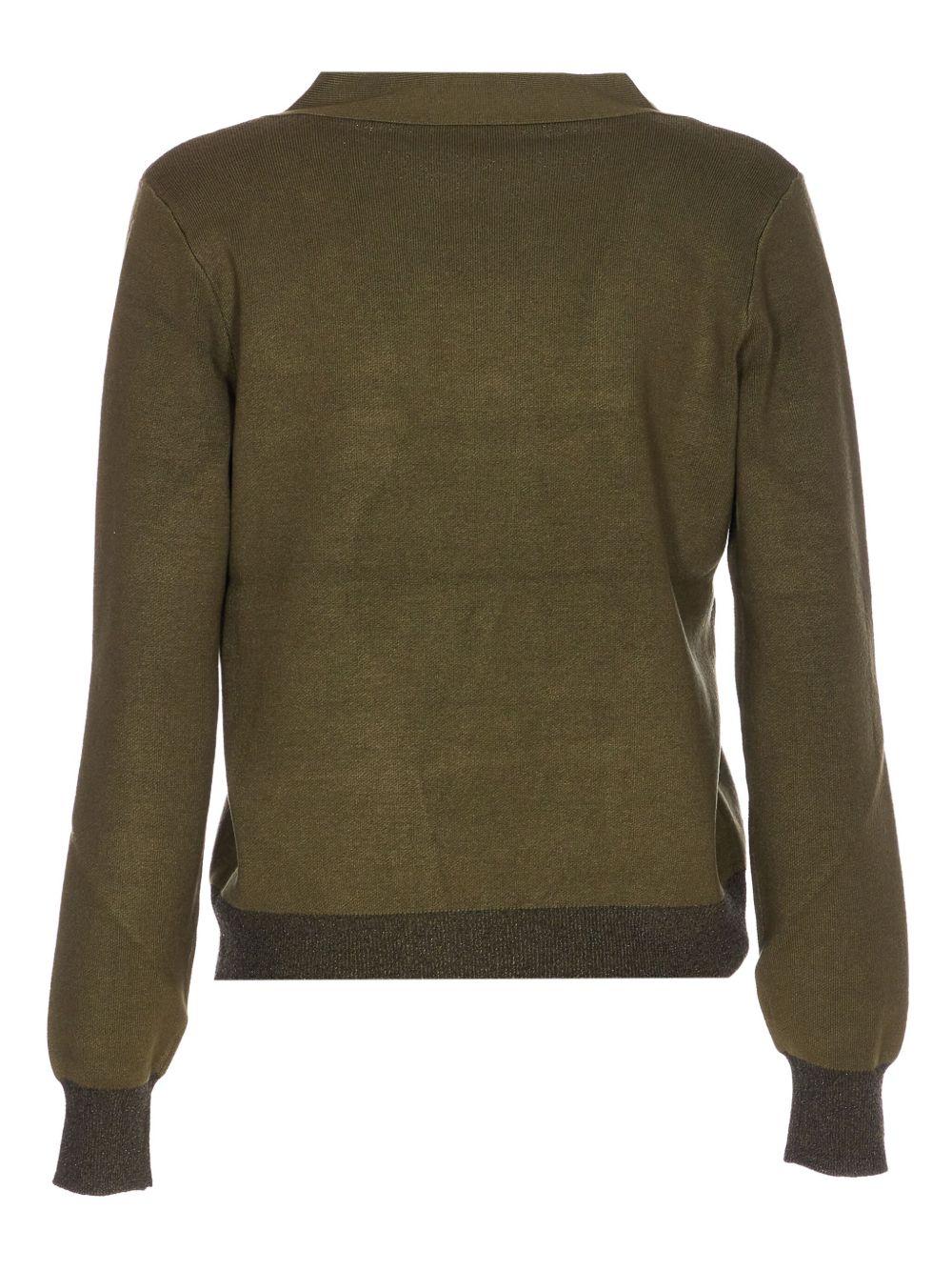 LIUJO Maglia verde oliva con scollo a V 