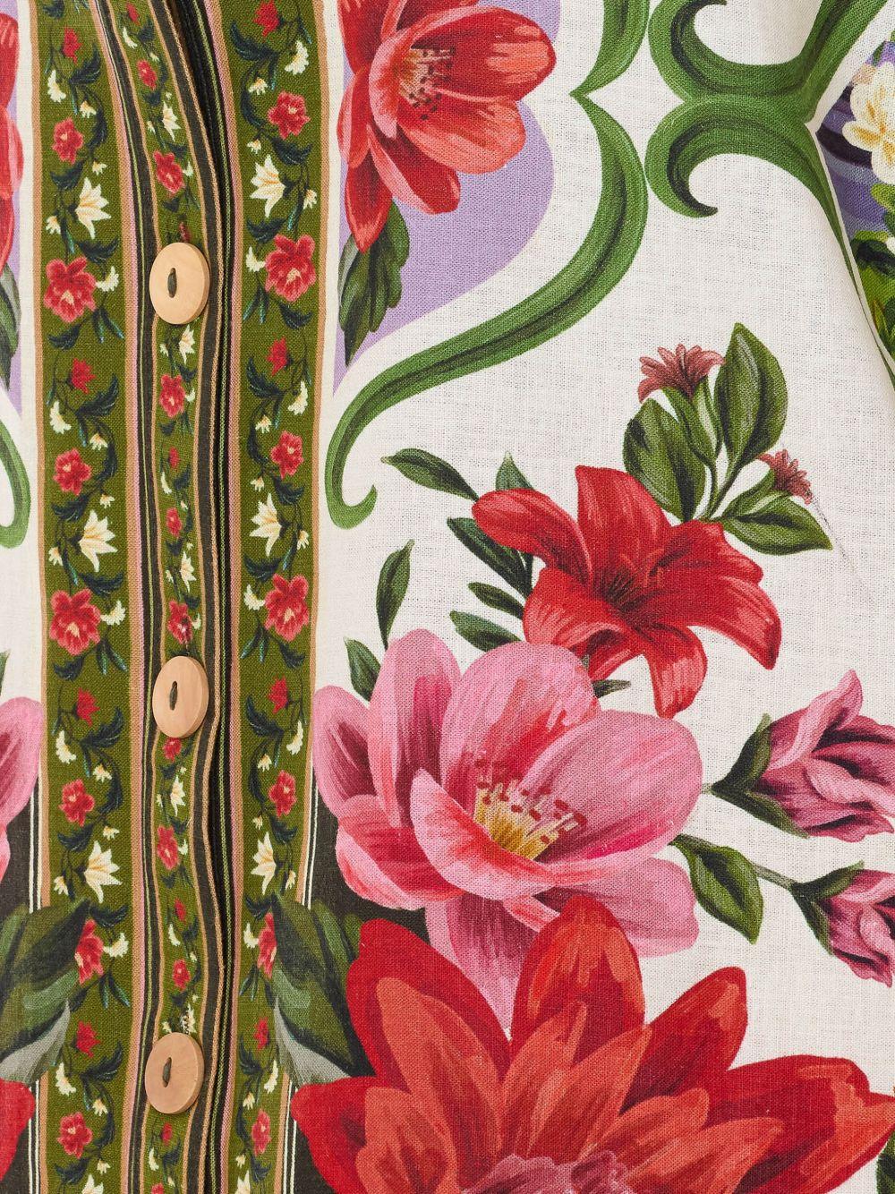 FARM RIO Camicia con stampa floreale in lino multicolore 
