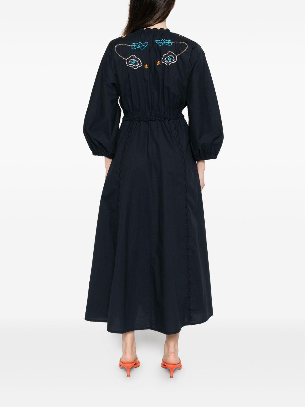 FORTE FORTE Abito lungo My Dress con ricami floreali 