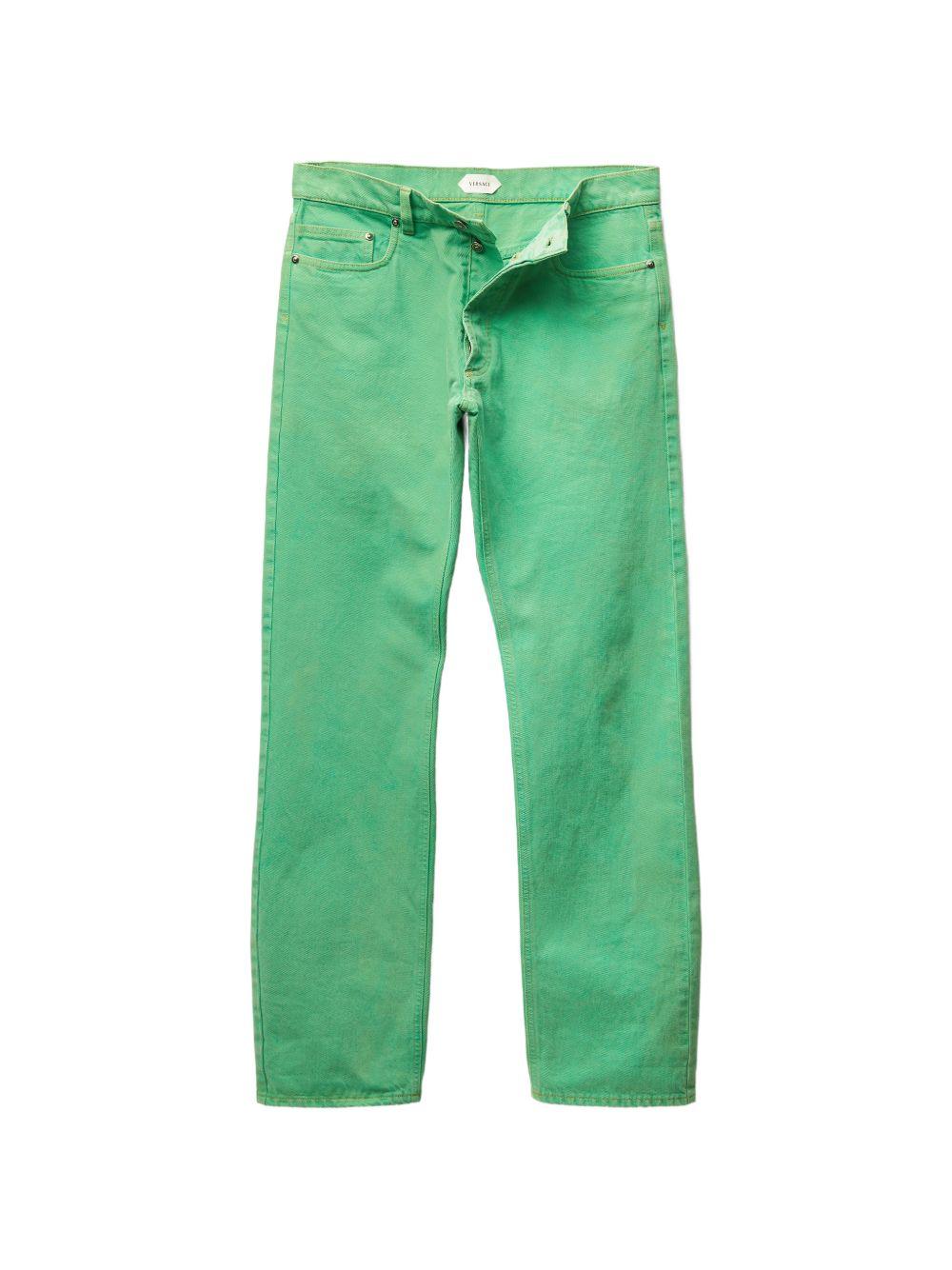 VERSACE Jeans lunghi verdi svasati 