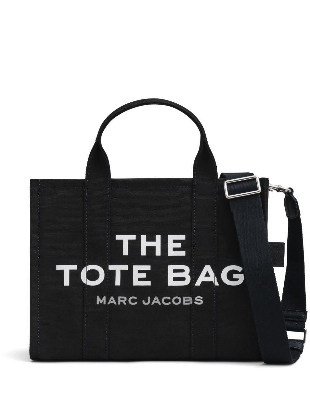 MARC JACOBS Borsa tote 'The Canvas Media' in cotone nero 