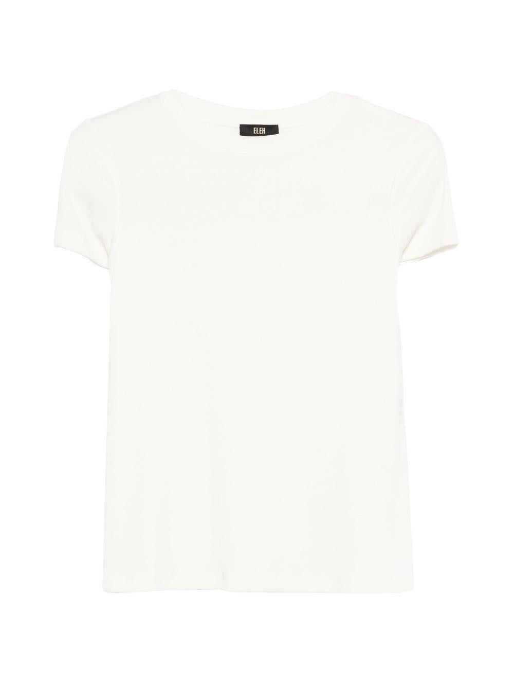 ELEH T-shirt bianca a maniche corte in modal 
